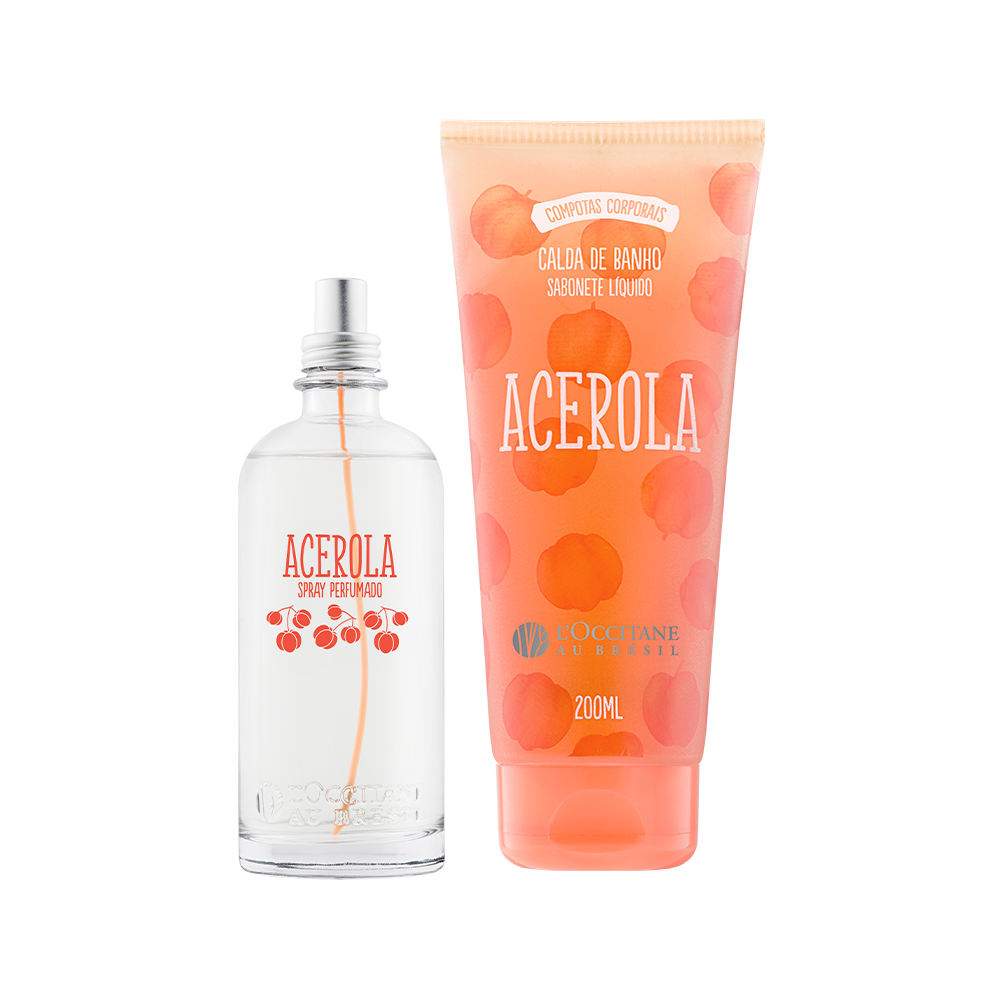 Calda de Banho e Spray Perfumado de Acerola